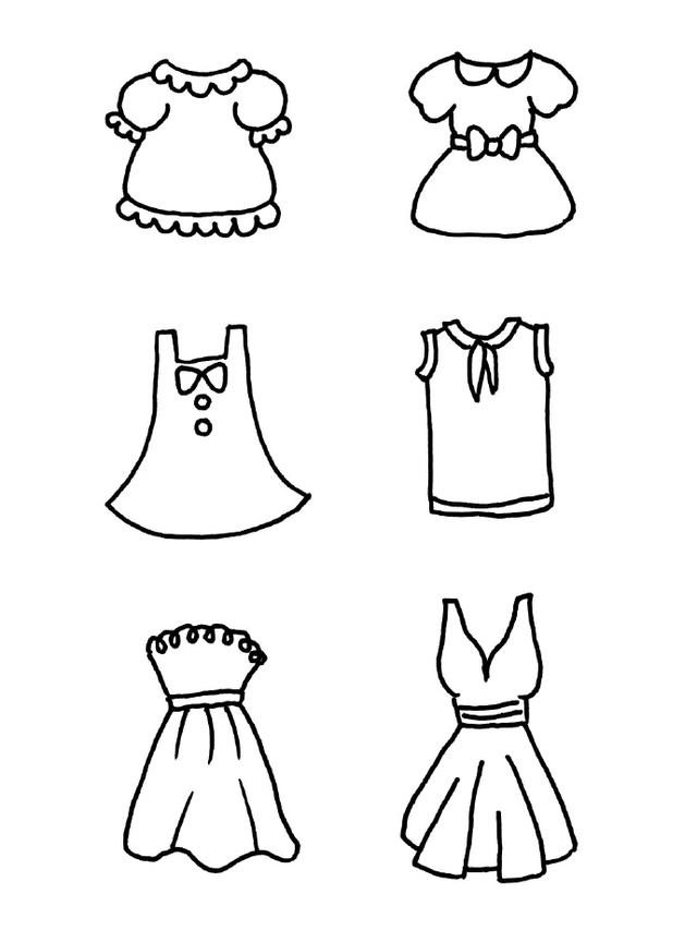卡通服服装简笔画