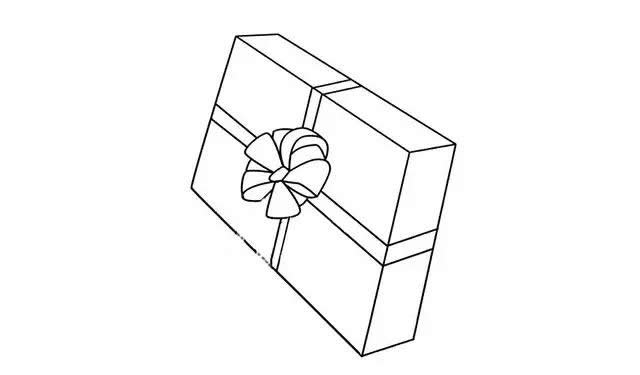 彩色礼盒简笔画
