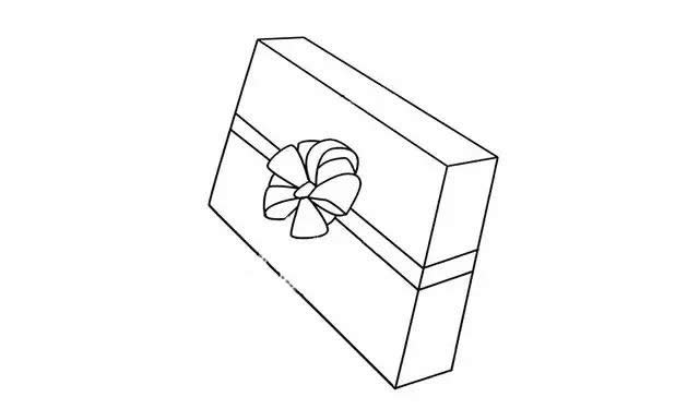彩色礼盒简笔画