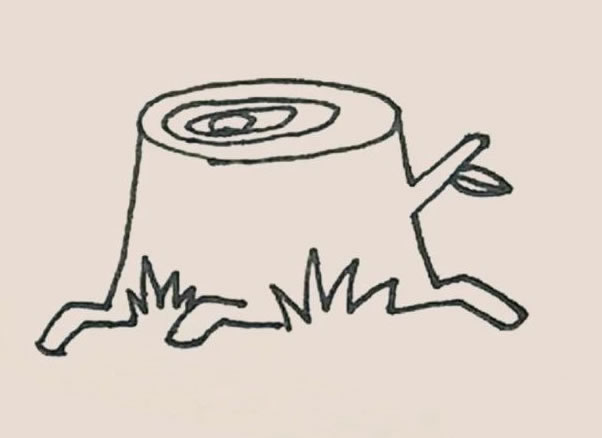 树桩简笔画的画法步骤图