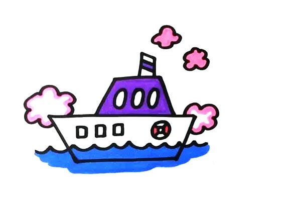 轮船简笔画步骤图