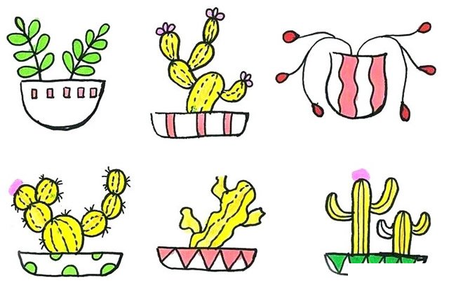 盆栽植物简笔画7