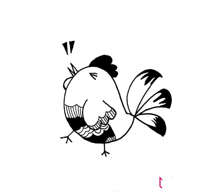 漂亮的公鸡简笔画，打鸣的公鸡
