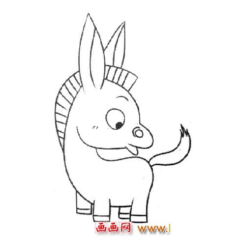 可爱的小毛驴（儿童简笔画）