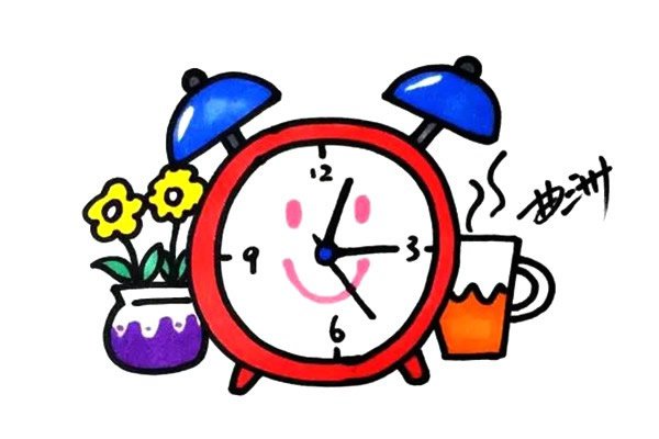 闹钟简笔画的彩色画法