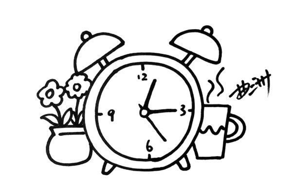 闹钟简笔画的彩色画法
