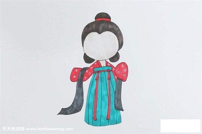 齐胸襦裙简笔画