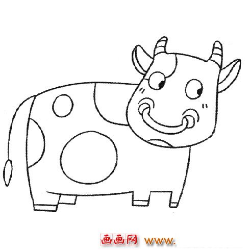 儿童简笔画：好奇的牛