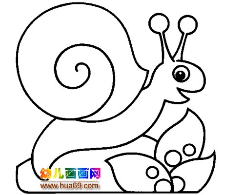 小蜗牛的简笔画4