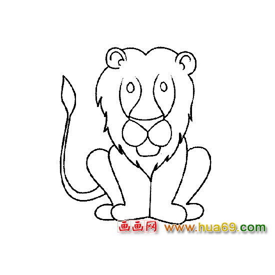 动物简笔画：卡通狮子2