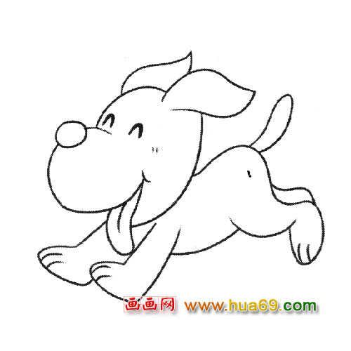 玩耍的小狗│简笔画3