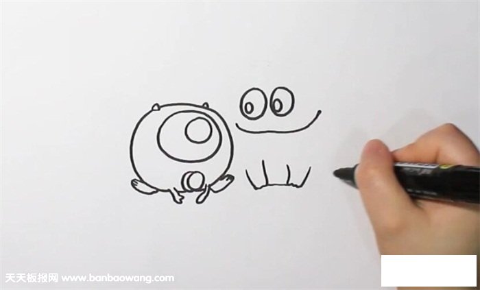 毛怪和大眼仔简笔画