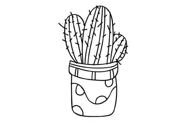 手绘盆栽植物简笔画图片