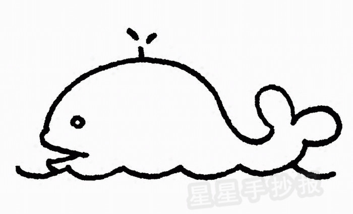 鲸鱼简笔画