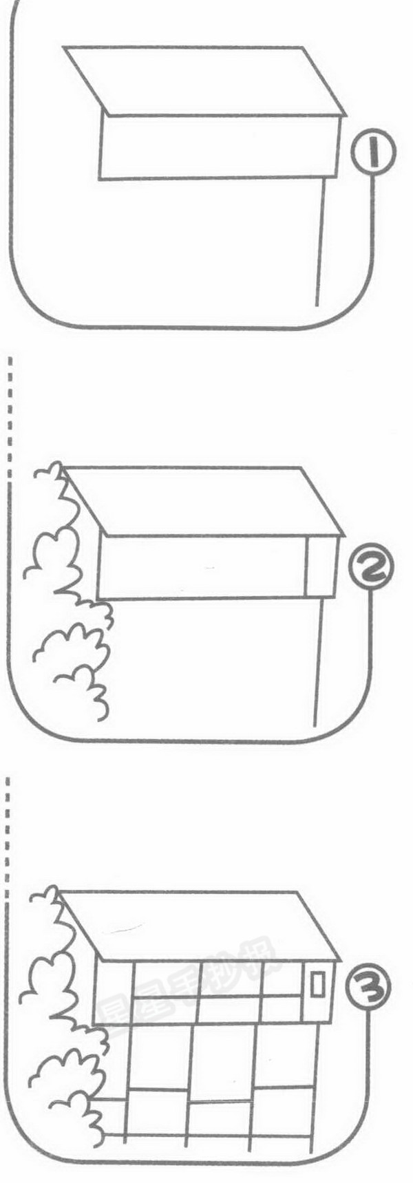 吊脚楼简笔画