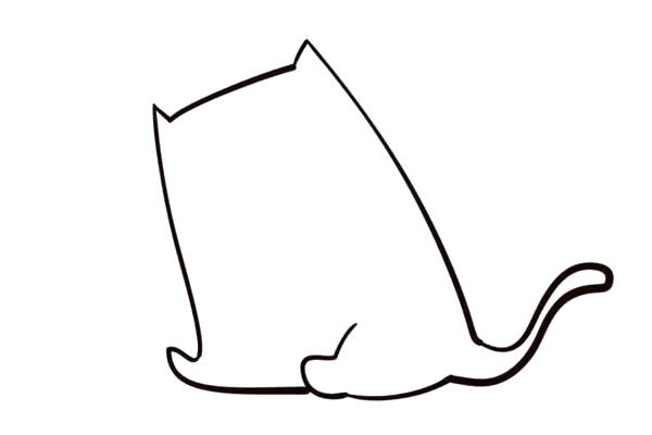 小猫钓鱼简笔画