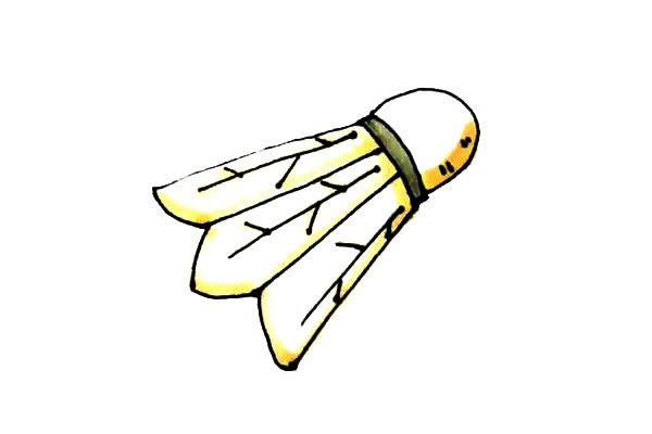 第七步：最后给画好的羽毛球涂上漂亮的颜色就好了。