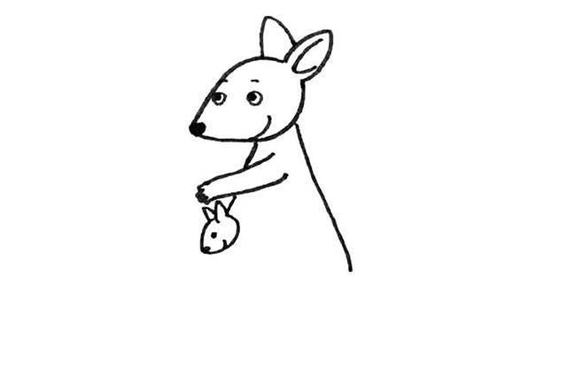 袋鼠简笔画步骤4