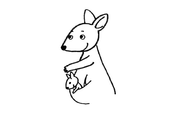 袋鼠简笔画步骤5