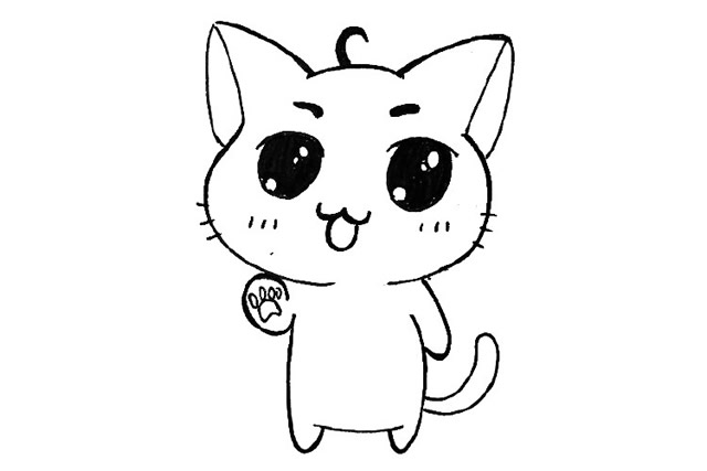 卡通猫咪简笔画