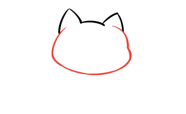 招财猫简笔画步骤图