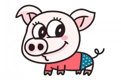 简单九步画出可爱小猪简笔画
