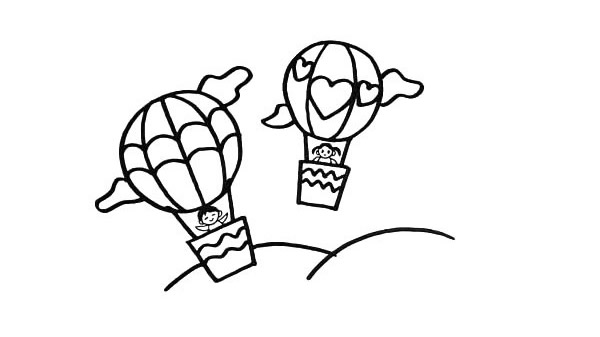 热气球简笔画