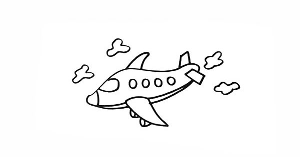 天空中的飞机简笔画