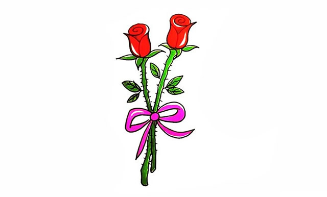 玫瑰花简笔画