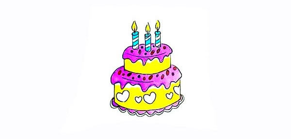 双层生日蛋糕简笔画