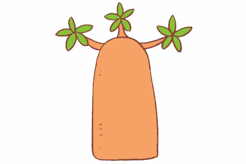 面包树简笔画完成图