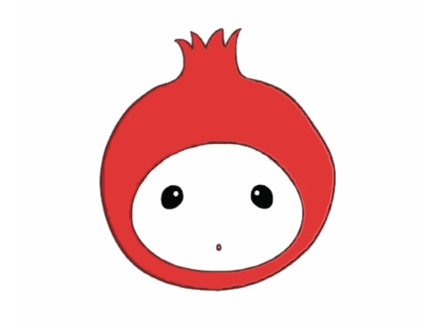 石榴简笔画图片