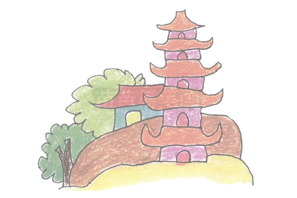 宝塔简笔画图片