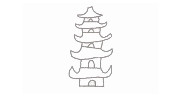 宝塔简笔画图片