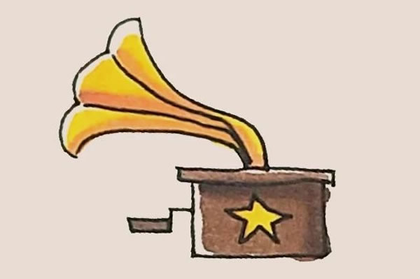 留声机简笔画