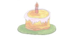 生日蛋糕简笔画的画法步骤图
