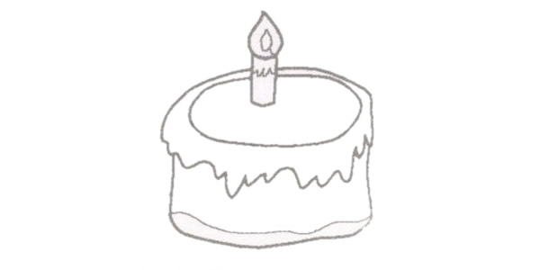 生日蛋糕简笔画图片