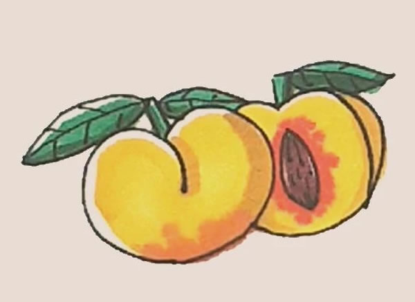 黄桃简笔画图片