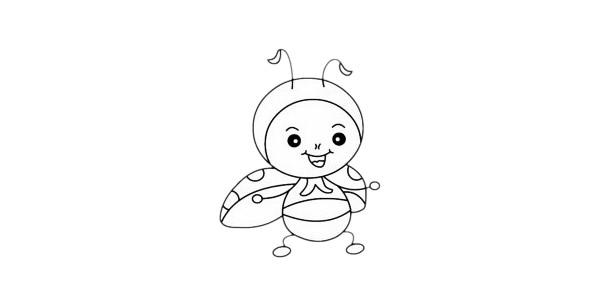 卡通瓢虫简笔画完成图