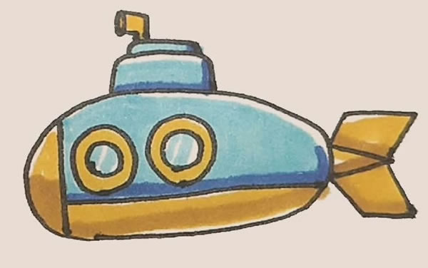 潜水艇简笔画