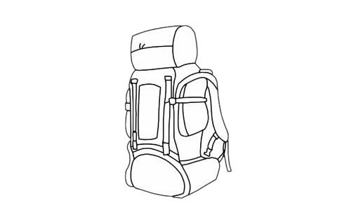 登山背包简笔画完成图