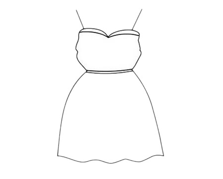 吊带礼服简笔画图片