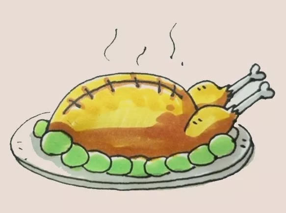 火鸡大餐简笔画