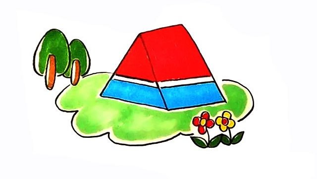 漂亮的帐篷简笔画完成图