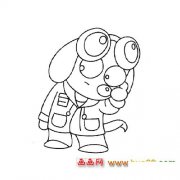 戴眼镜的小狗简笔画