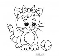 萌猫简笔画图片
