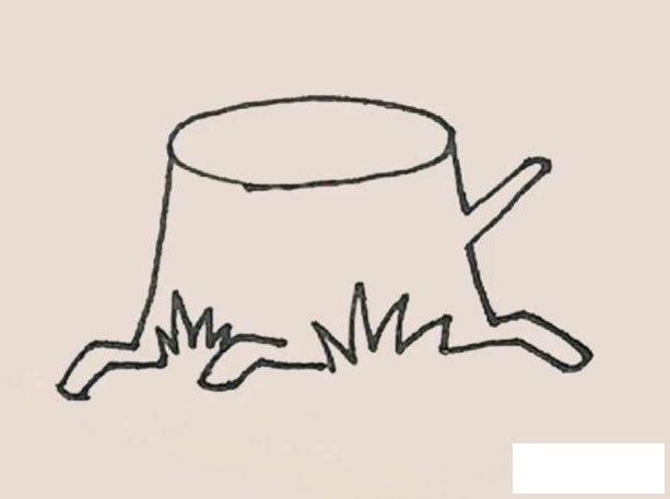 树桩简笔画的画法步骤图