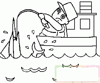 男孩钓到沙鱼简笔画