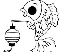 鲤鱼挑灯笼物品简笔画步骤图片大全
