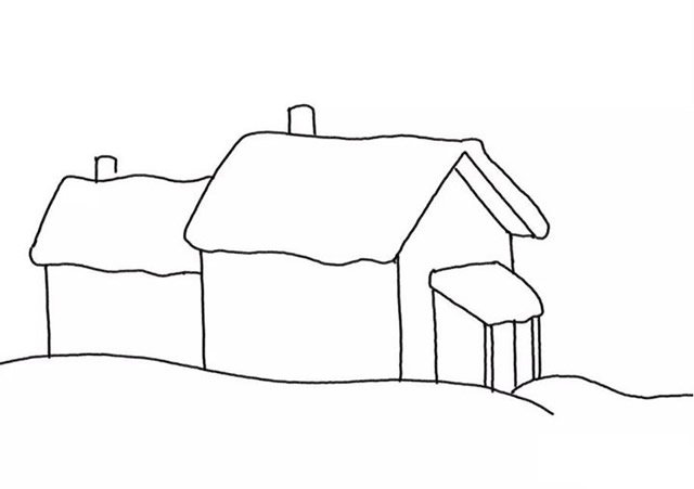 雪屋简笔画
